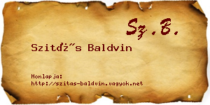Szitás Baldvin névjegykártya